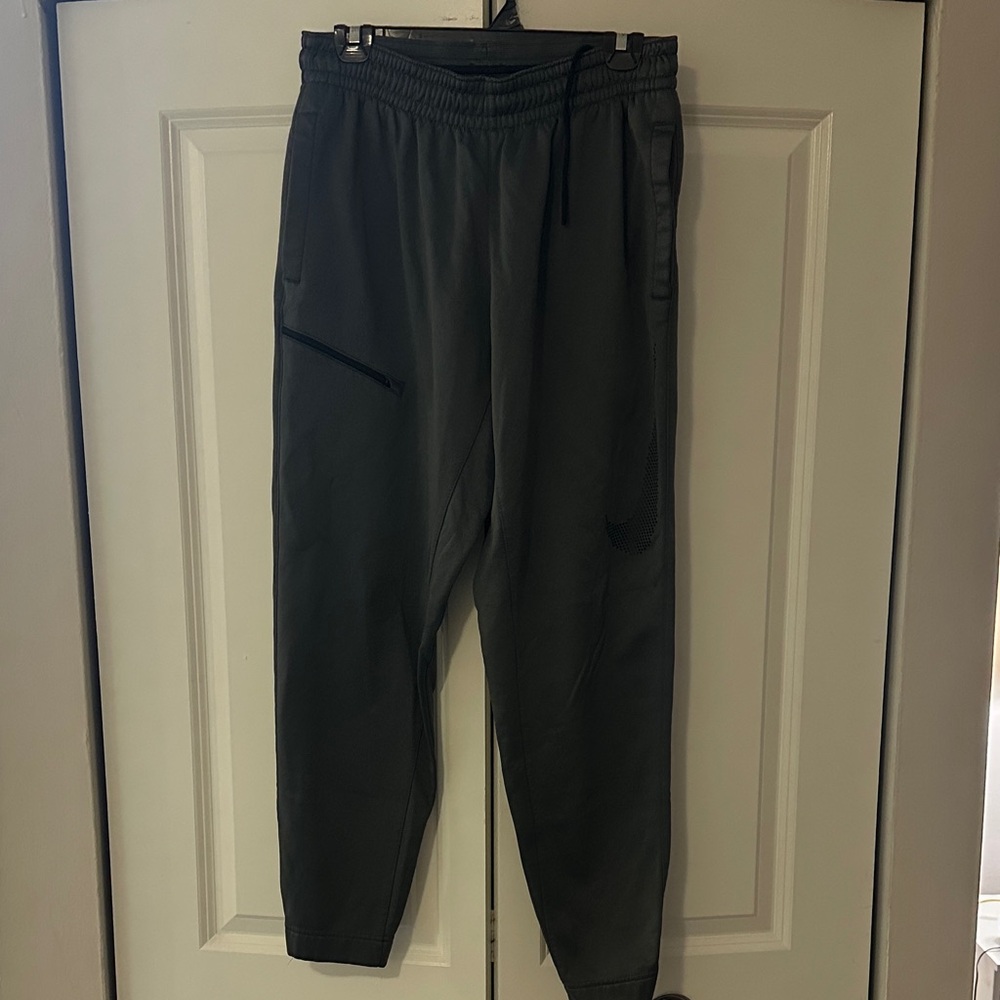 Nike Dri-Fit Dark Gray Joggers with Large Digital Swoosh